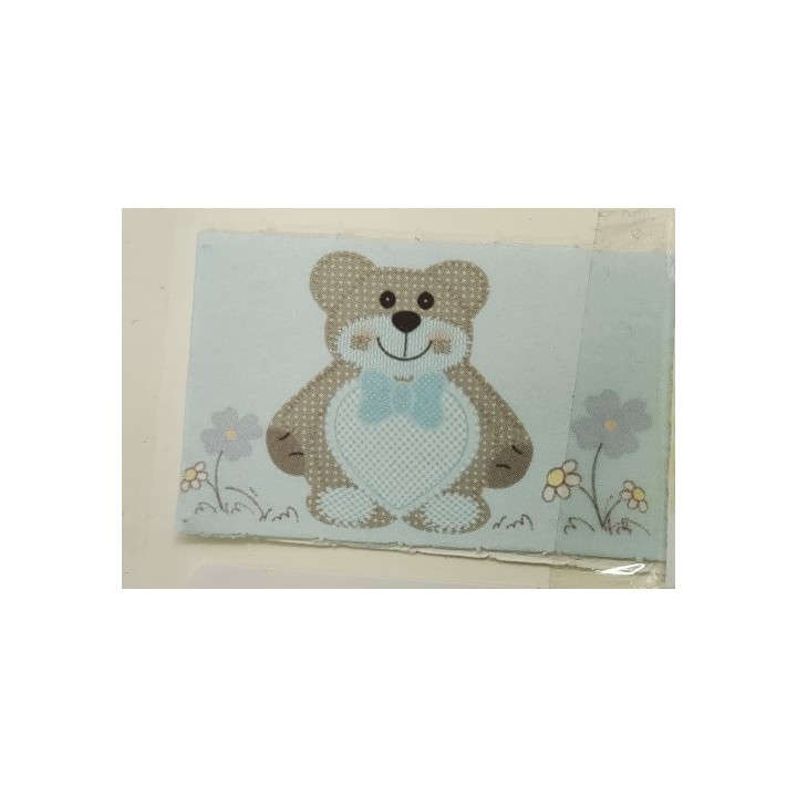 Bigliettino per bomboniere ted bear azzurro celeste 45x25…