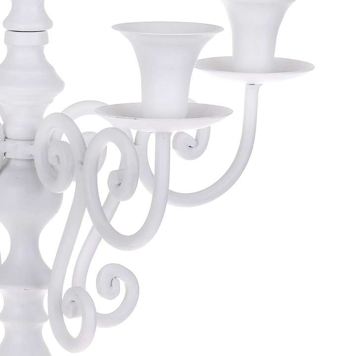 Candeliere 5 fiamme bianco 44,5 cm | CarinCasa