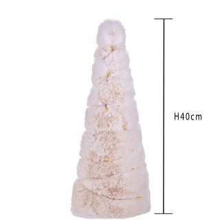 Abete ciniglia bianco cm.40 c/60 led uso interno | CarinCasa