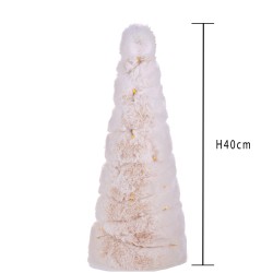 Abete ciniglia bianco cm.40 c/60 led uso interno