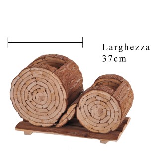 Portavasi x 2 legno 37 cm wooden skin | CarinCasa