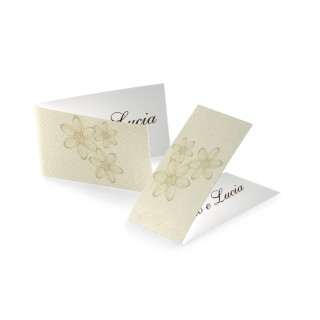 Bigliettino fiore ricamato 45 x 25 mm | CarinCasa