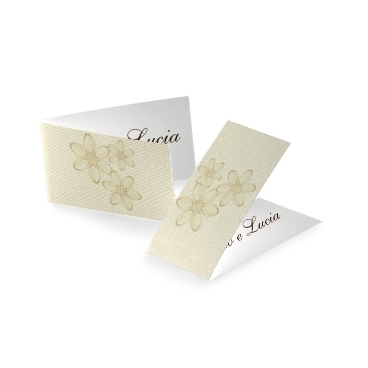 Bigliettino fiore ricamato 45 x 25 mm | CarinCasa