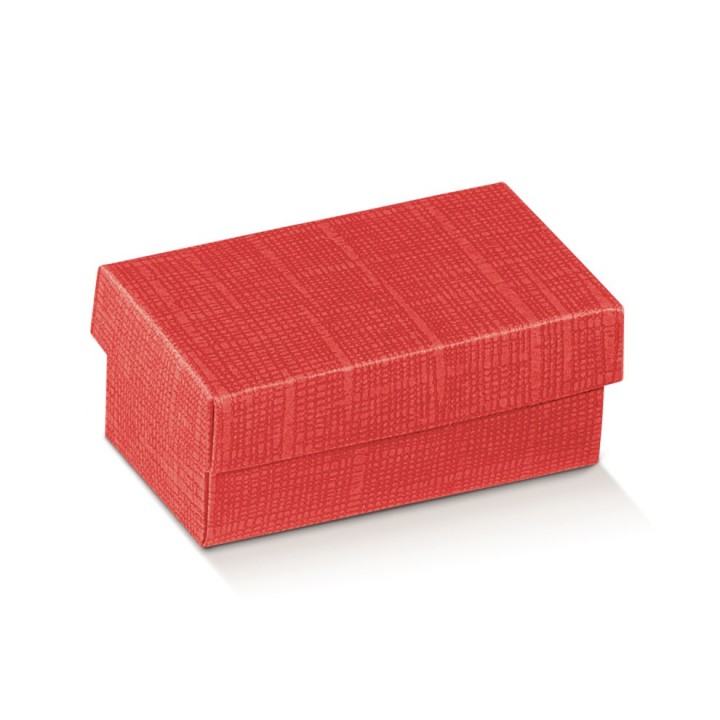 Scatola con coperchio seta rossa 70x40x30 mm - 7x4x3 cm |…