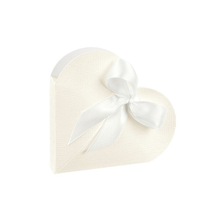 Scatola cuore seta bianca 6,5 x 1,5 x 8,5 cm | CarinCasa