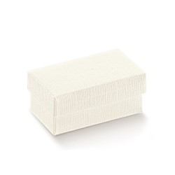 Scatola con coperchio seta bianco 5 x 5 x 5 cm