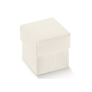 Scatola fondo + coperchio seta bianco 9 x 9 x 12 cm |…