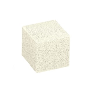 Scatola pieghevole pelle bianca 80 x 80 x 110 mm | CarinCasa