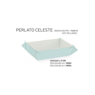 Vassoio con fori perlato celeste 285 x 190 x 80 mm |…