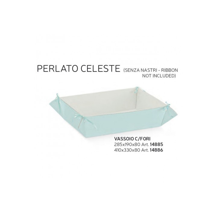 Vassoio con fori perlato celeste 285 x 190 x 80 mm |…