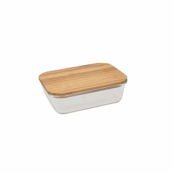 Contenitore Vetro rettangolare natural wooden 14 x 10 x 5 cm