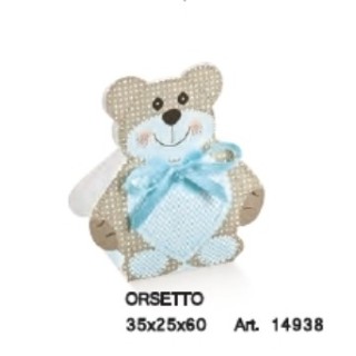 Orsetto ted bear celeste 35 x 25 x 60 mm | CarinCasa
