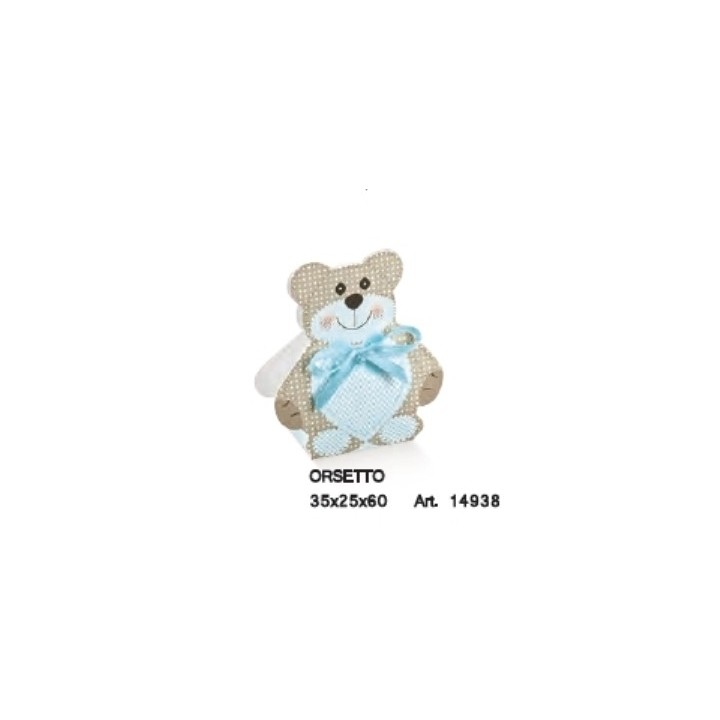Orsetto ted bear celeste 35 x 25 x 60 mm | CarinCasa
