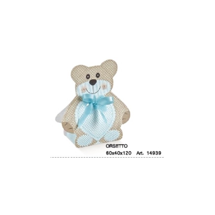 Orsetto ted bear celeste 60 x 40 x 120 mm | CarinCasa