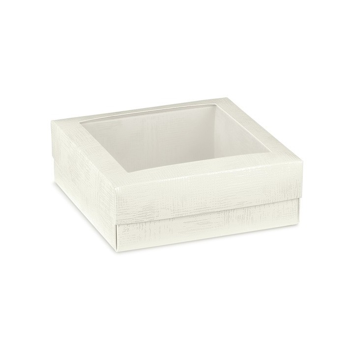 Quadretto + coperchio tela bianca 100 x 100 x 40 mm |…