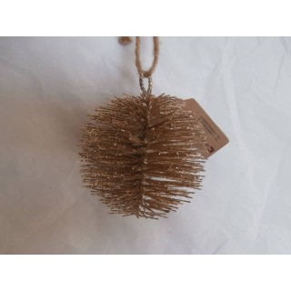 Sfera-pigna glitter oro cm.10 imb.12 | CarinCasa