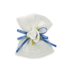 Sacchetto in cotone mini con brille bianco