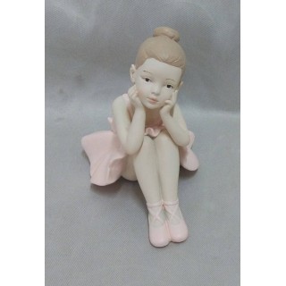 Ballerina ginocchia al petto rosa 13x11 cm | CarinCasa