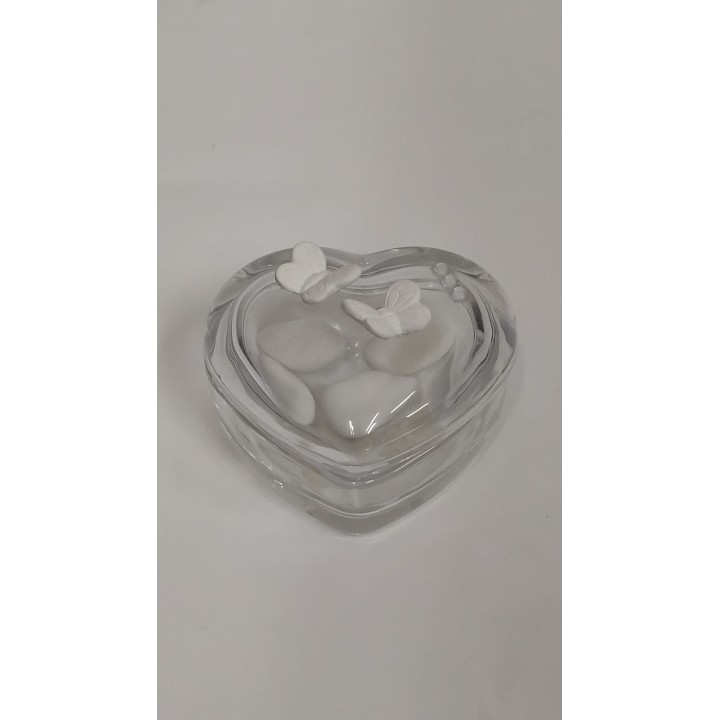 Scatola cuore cristallino con farfalle 8,4 x 7,5 x 4,5 cm |…