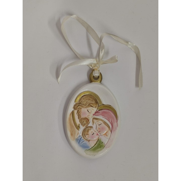 Medaglione porcellana sacra famiglia 5,5 x 8,5 cm |…