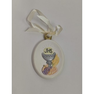 Medaglione porcellana comunione 5,5 x 8,5 cm | CarinCasa