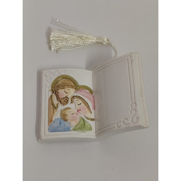 Libricino porcellana sacra famiglia 5,5 x 7,5 cm | CarinCasa