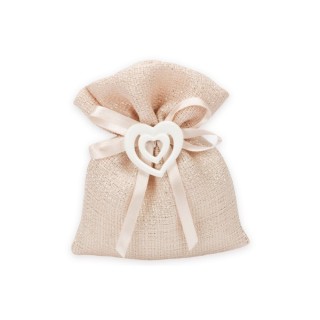 Sacchetto piccolo cotone brillè rosa antico | CarinCasa