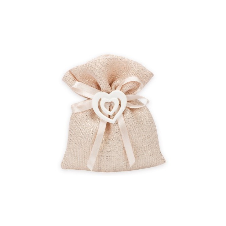 Sacchetto piccolo cotone brillè rosa antico | CarinCasa