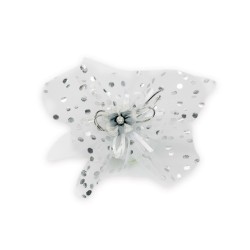 Fazzoletto tulle doppio pois lame' c/ti...