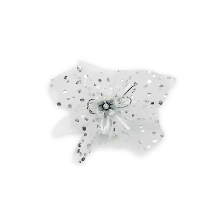 Fazzoletto tulle doppio pois lame' c/ti... | CarinCasa