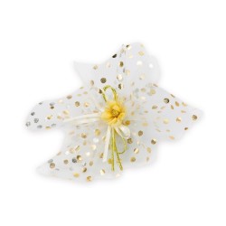 Fazzoletto tulle doppio pois lame' c/ti...