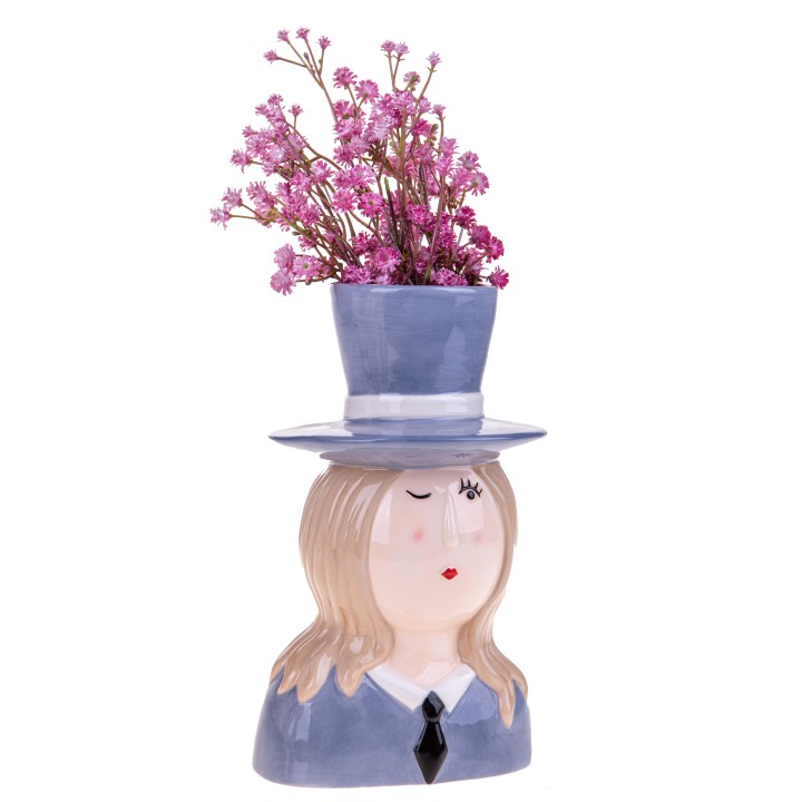 Vaso testa con cappello 25,4 cm | CarinCasa