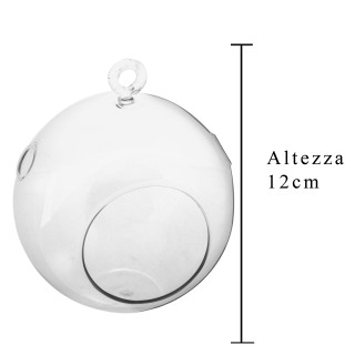 Sfera vetro forata da appendere 12 cm | CarinCasa