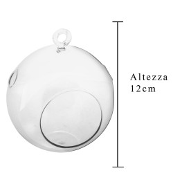 Sfera vetro forata da appendere 12 cm