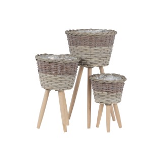 Set 3 pezzi portavasi con gambe grigio | CarinCasa