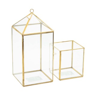 Set 2 lanterne ottone esa 12,5x29 cm | CarinCasa