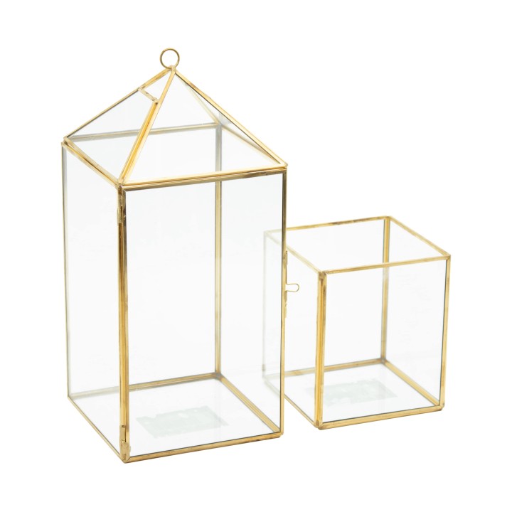 Set 2 lanterne ottone esa 12,5x29 cm | CarinCasa