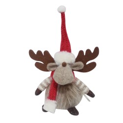 Pupazzo renna capello rosso 25 cm