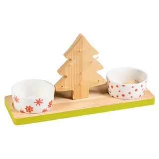 Set aperitivo albero Natale 2 ciotole porcellana 16 x 30 cm…