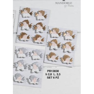 Set 6 angeli 3.5 cm. 3 assortiti resina | CarinCasa