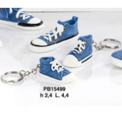 Portachiavi scarpe ginnastica celesti 4,3 cm resina 2 modelli assortiti