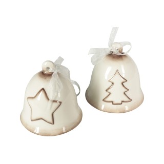 Campanella bianca stella/albero assortiti 9 cm | CarinCasa