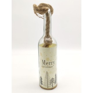 Decorazione bottiglia natalizia merry con led 30 cm |…