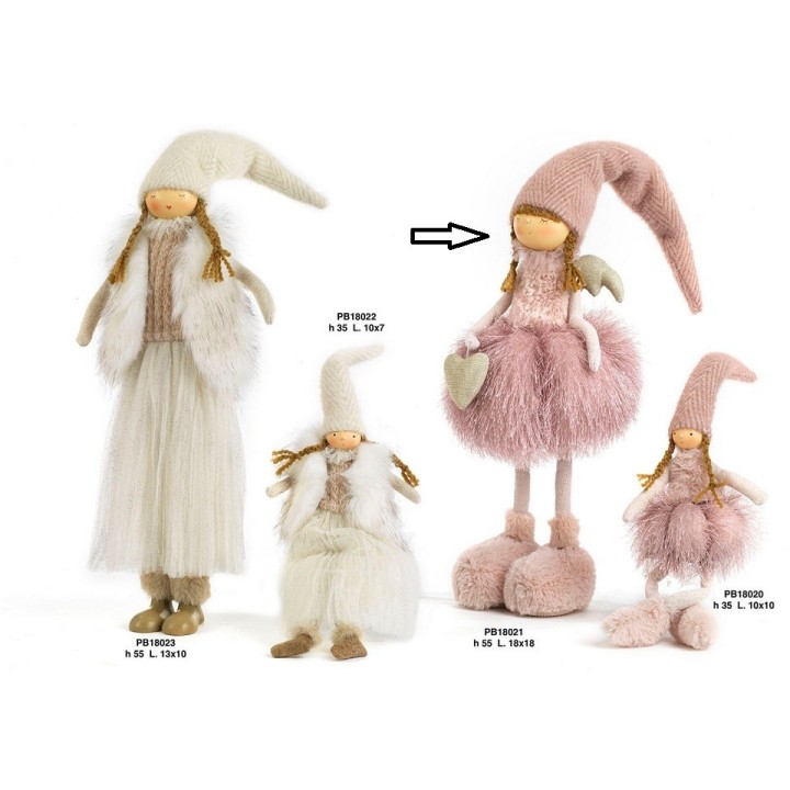 Fatina spiritosa trecce resina-stoffa 55 cm | CarinCasa