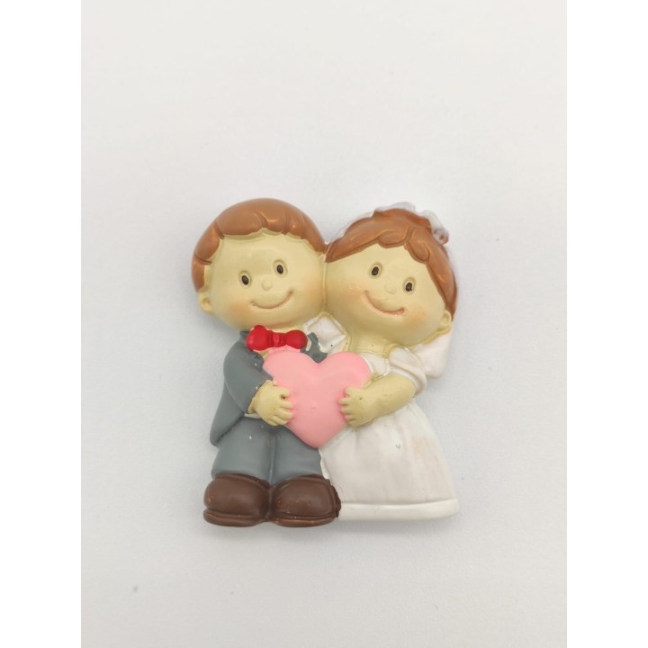 Magnete sposini 2 assortiti cuore abbraccio 4 x 5 cm |…