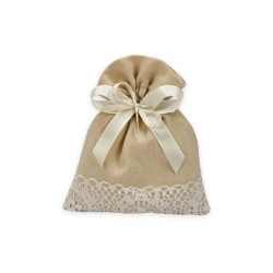 Sacchetto con pizzo marrone