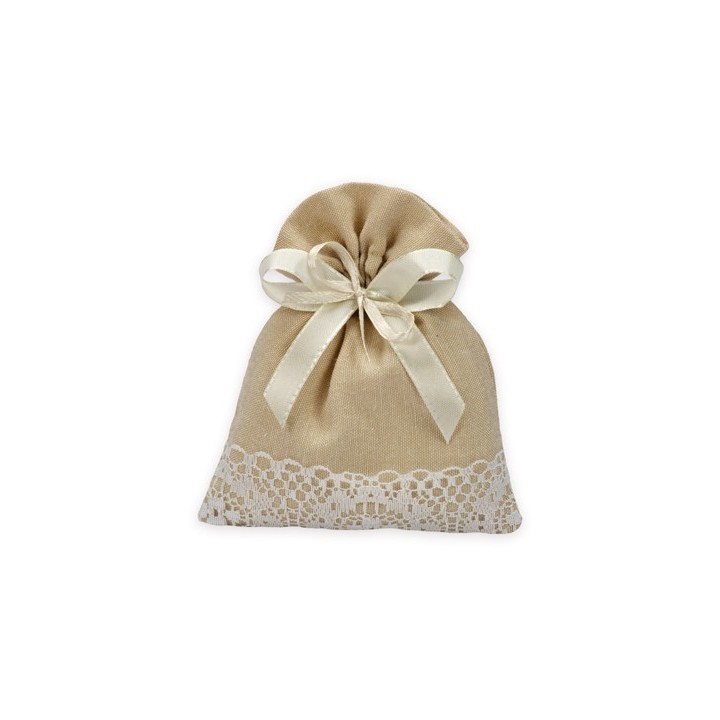 Sacchetto con pizzo marrone | CarinCasa