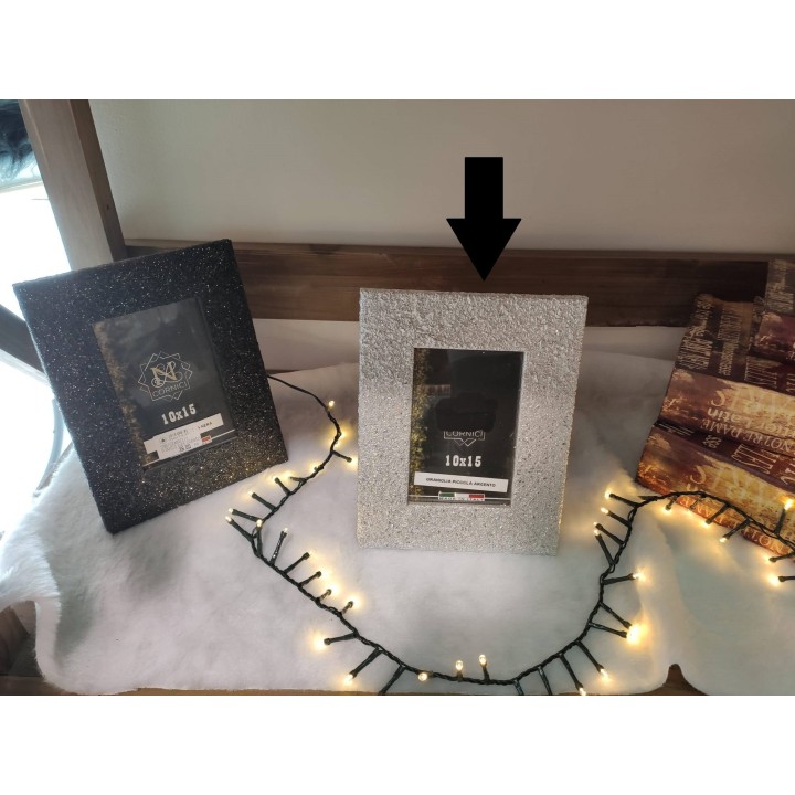 Portafoto graniglia legno schienale lux 10x15 cm | CarinCasa