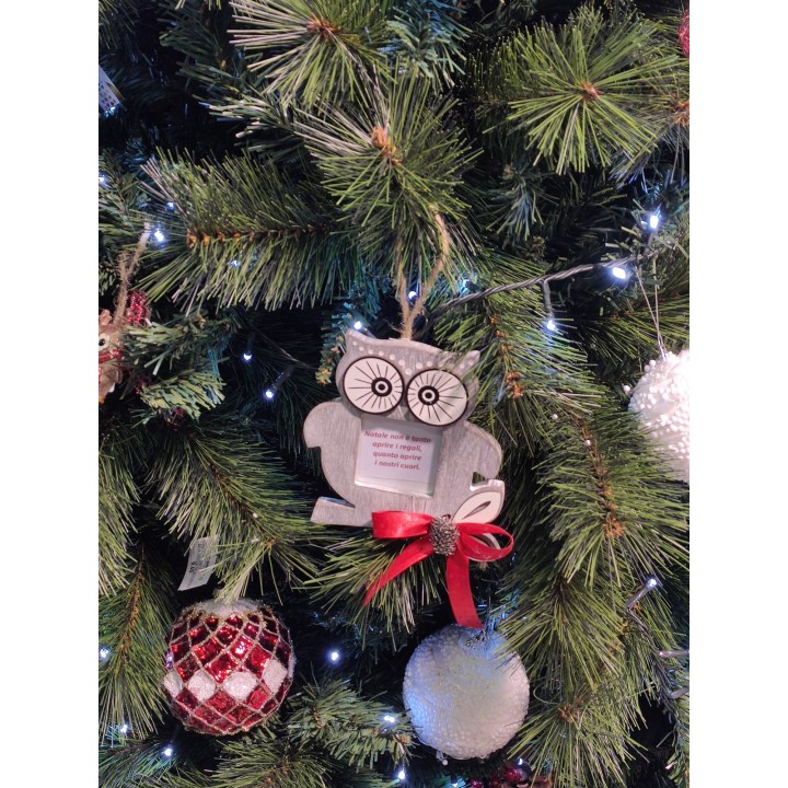 Cornice parete 12 x 13 cm grigia con gufo | CarinCasa