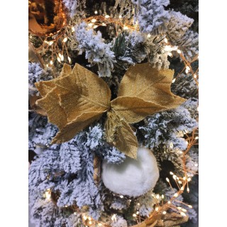 Fiore natalizio oro con gambo 25 cm | CarinCasa